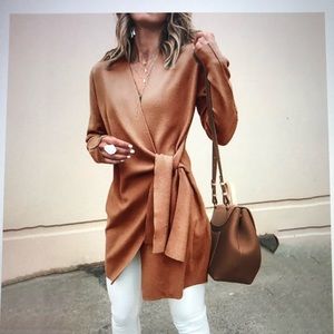 Lace up cardigan style wrap